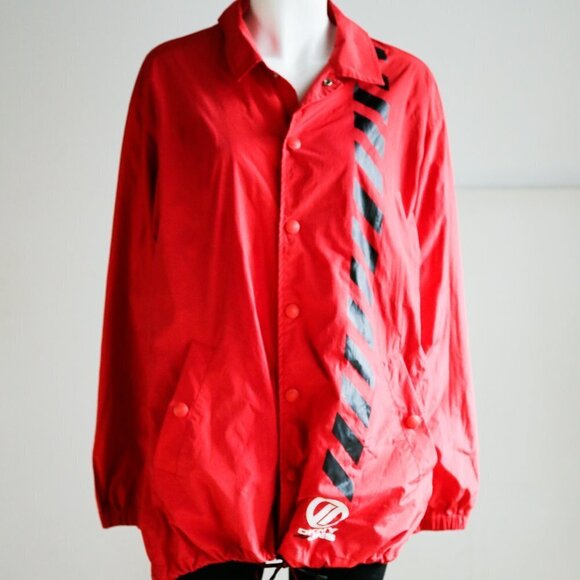Vintage  90s DKNY Jeans Oversized Red Nylon Jacketb - Picture 3 of 13